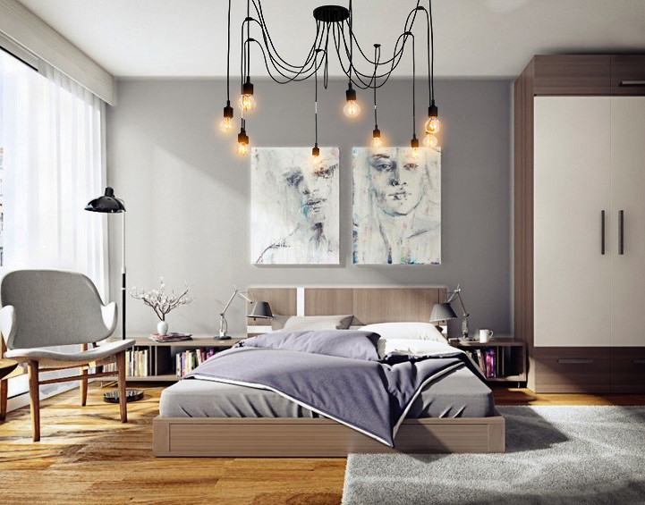 Фото люстры в стиле лофт для спальни в интернет- магазине Дом и свет 